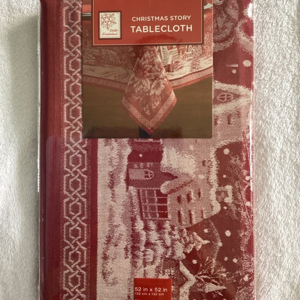 New Christmas story square tablecloth, 52x52”